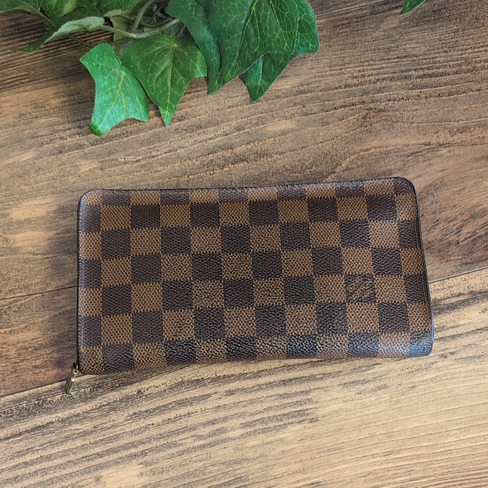 Louis Vuitton Rich Brown Damier Ebene Leather Zippy Long Wallet